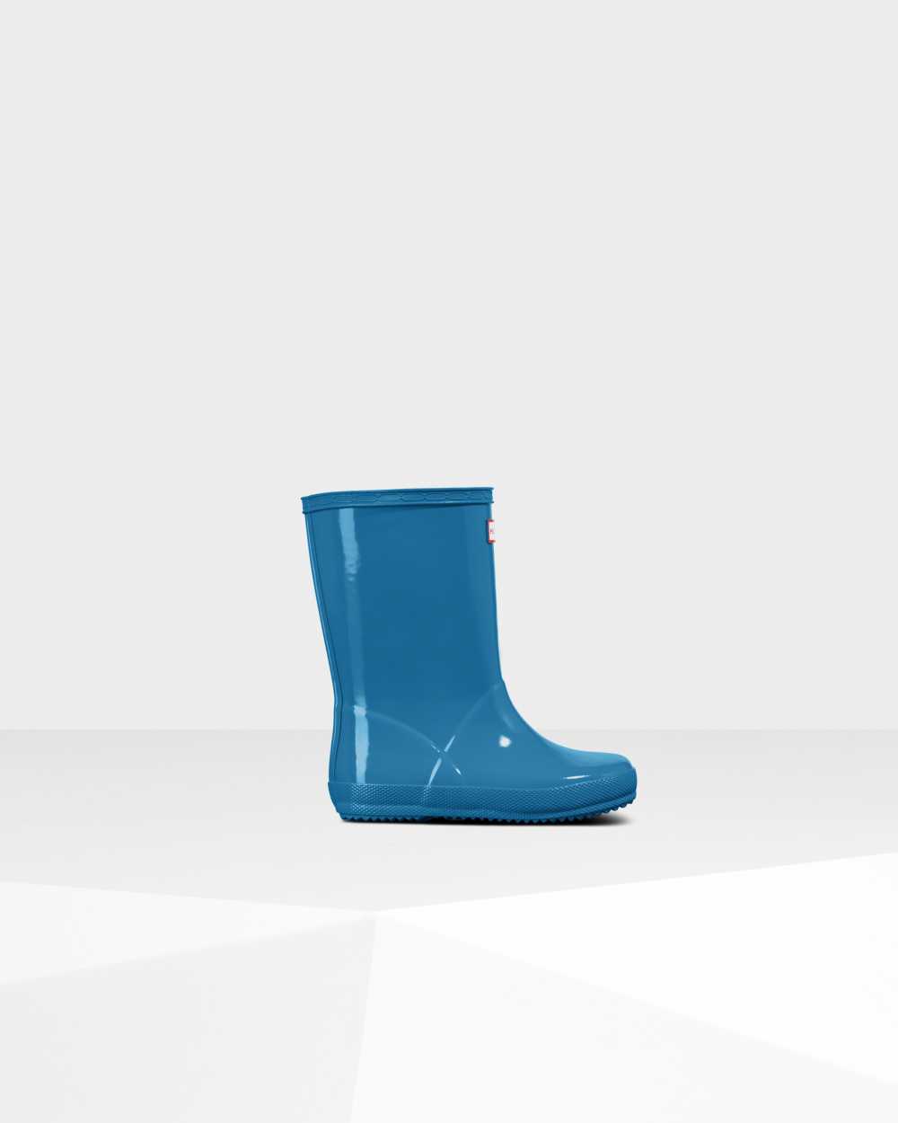 Botas De Agua Niños - Hunter Original First Classic Gloss Azules - DJUMLV-651 - Azules